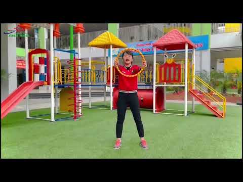 GDTC: Bật chụm tách chân  qua các ô ( Lứa tuổi MGN 4-5 tuổi)