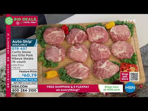 Curtis Stone 6 oz. Elite Pork Ribeye Steaks 10count