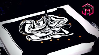GOLDEN RAINDROPS Ghost Pour Fluid Art and Acrylic Pouring