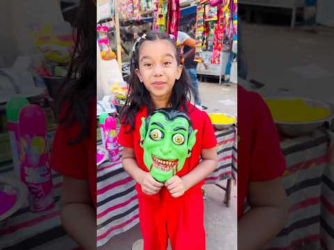 Amaira n holi pr liye bhoot vale mask 🤩 #shorts  #thegeetagurjar