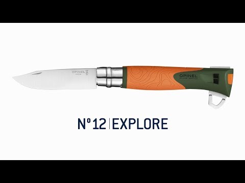 Peilis Opinel Explore Nr.12 su pincetu erkėms ištraukti - Oranžinė video