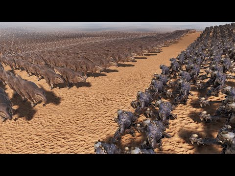 100,000 T-rex Vs 500,000 Giant Trolls - Ultimate Epic Battle Simulator 2