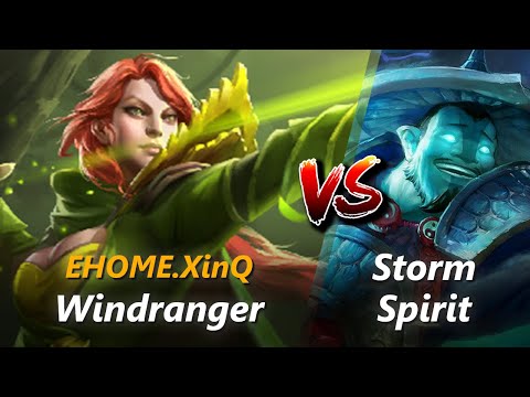 How to Windranger mid vs Storm Spirit (feat. XinQ) | First 7 minutes