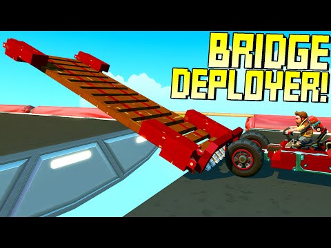 We Built Bridge Laying Vehicles to Drive Over Large Gaps! - Scrap Mechanic Multiplayer Monday