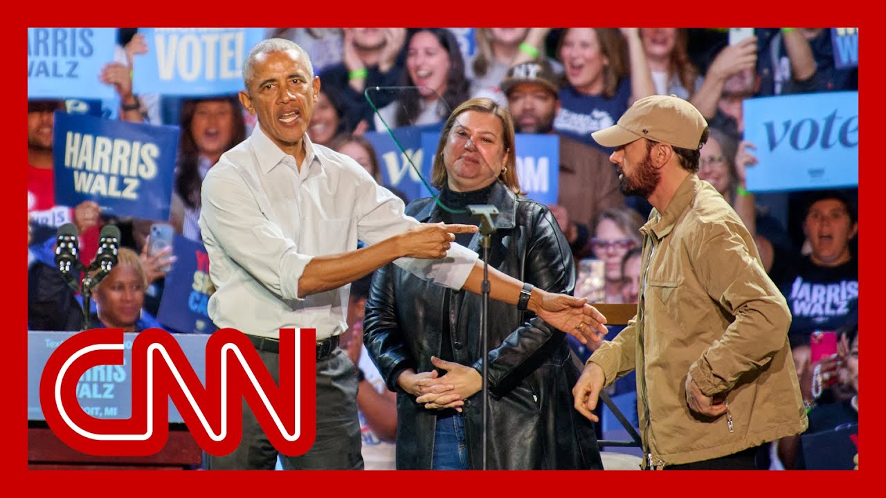 Hear which Eminem song Obama rapped to at Michigan rally