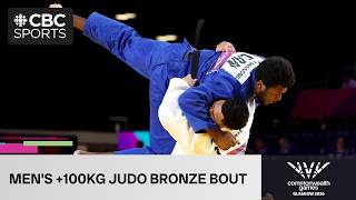 Canada's John Messe A Bessong in men's +100kg judo bronze medal match on Day 10 of Glasgow 2026