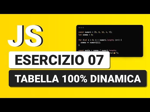 100% Dynamic Table - Javascript Exercise 07 with Solution