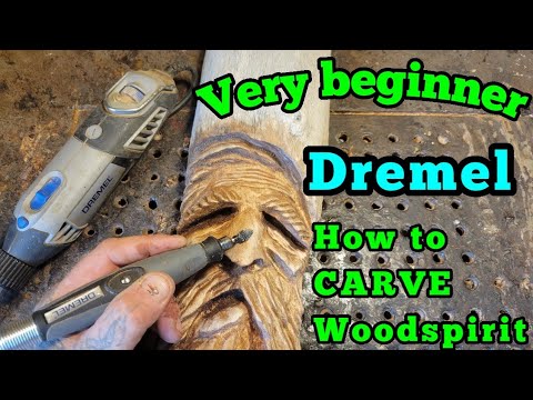The very basics How to carve a wood spirit with a dremel for the very beginner carver.