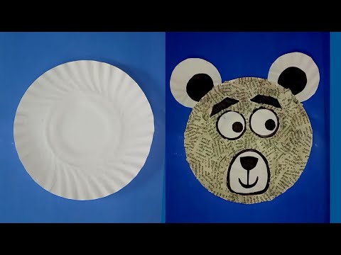How to make cute panda 🐼 face mask using paper plate | Art from (use and throw) plate