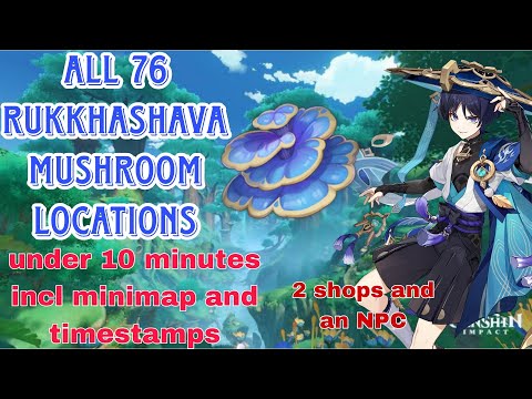 All 76 Rukkhashava Mushroom farming route Genshin Impact | Wanderer ascension material