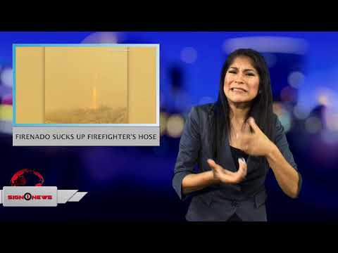 Firenado sucks up firefighter's hose (ASL - 9.20.18)