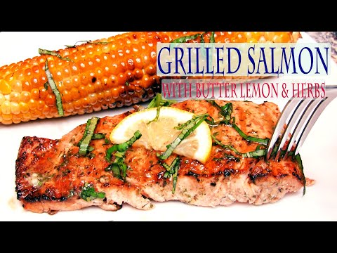 GRILLED SALMON with BUTTER LEMON & HERBS | SEAFOOD RECIPE