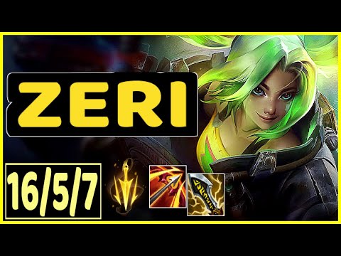 ZERI VS VAYNE - 16/5/7 KDA ADC GAMEPLAY MASTER I