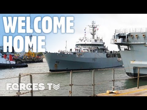 Royal Navy Vessel HMS Echo Returns To Devonport | Forces TV