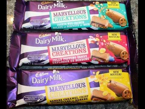 Cadbury Marvellous Creations Cookie Nut Crunch, Jelly Popping Candy & Banana Caramel Crisp - Canada