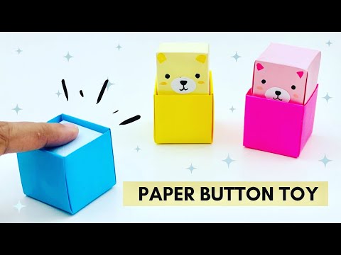 How To Make Paper Button Toy For Kids / Moving Paper Toy / Paper Craft Easy / KIDS  crafts