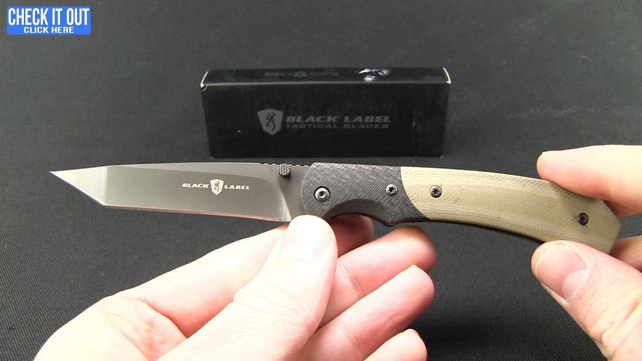Browning Black Label Thin Ice Liner Lock Knife Black G-10 (3.375" Gray)
