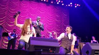 Catherine and Tim rhe Tambourine guy with Postmodern Jukebox