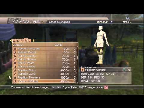 WKC 2 Full Dahlia Exchange Armor List - White Knight Chronicles II