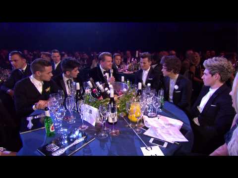 One Direction Chat To James Corden At Their Table | BRITs 2013