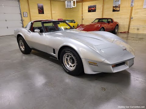 1980 Silver Corvette Red Interior T Top Video