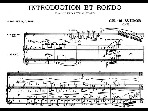 Charles-Marie Widor. Introduction et rondo, Op. 72 David Gresham, clarinet, Momoko Gresham, piano