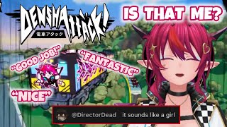IRyS Hilarious Reaction Hearing Her Own Voice Lines In This Game【 Densha Attack HIGHLIGHTS 】