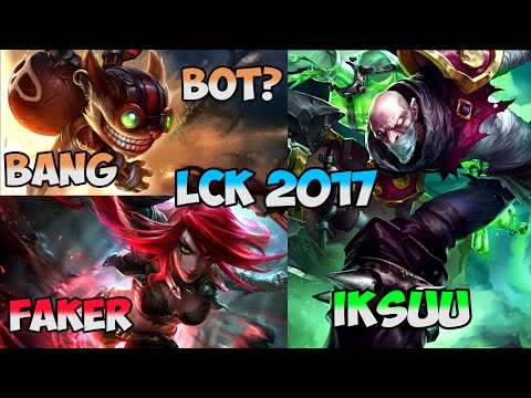 Faker Katarina, Bang Ziggs bot, Ikssu Singed at LCK 2017 Spring SKT v JAG