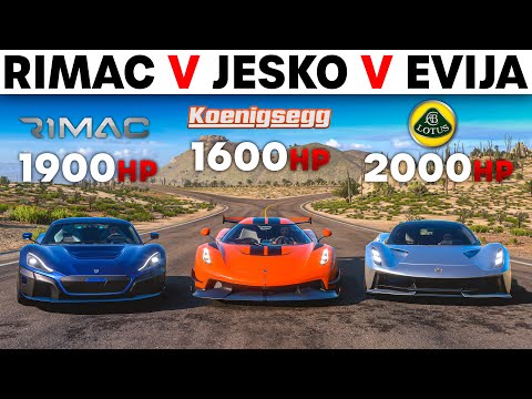 Forza Horizon 5 | Rimac Nevera VS Koenigsegg Jesko VS Lotus Evija | Petrol VS Electric Battle!