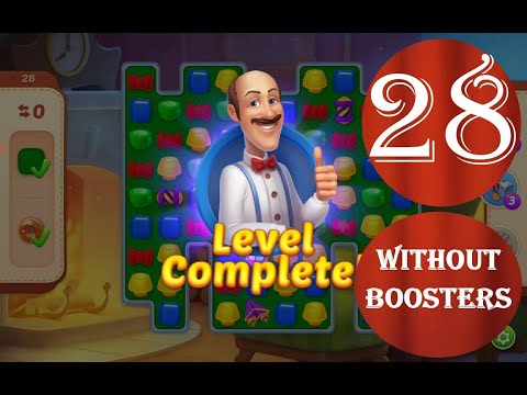 Homescapes Level 28 - [13 moves] [2022] [HD] solution of Level 28 Homescapes[No Boosters]