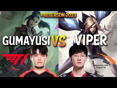 T1 Gumayusi vs HLE Viper - CAITLYN vs KAI'SA ADC - KR Ranked