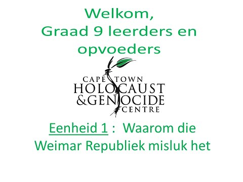 Waarom die Weimar Republiek misluk het - CTHGC| Graad 9 Eenheid 1