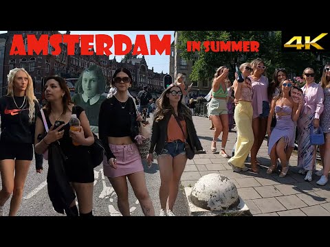 Summer walking tour in beautiful, Hot Amsteradam. Amsterdam 2023