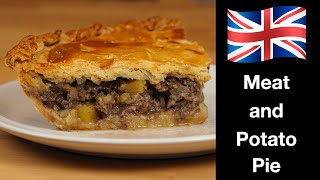 e21 Meat &amp; Potato Pie. Traditional British Pie Recipe. Easy Homemade Savory Pie.