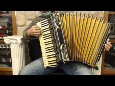 6132 - Black Excelsior NY Accordiana Model 13 Piano Accordion LMM 41 120 $599