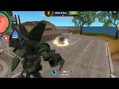 🤩😱 rope Hero vice town game on amazing gun firing on highest building 🏢 Rope hero fringe on robot 🤖