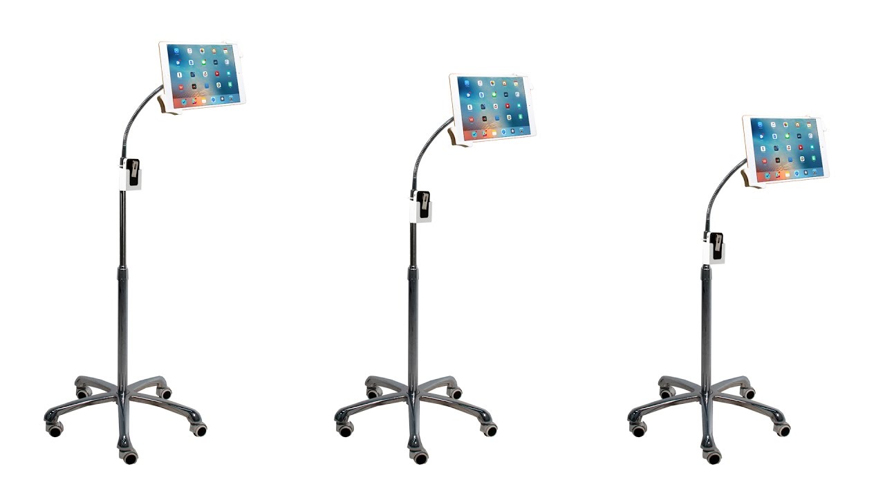 PAD-HFS Heavy-Duty Gooseneck Floor Stand for 7-13 Inch Tablets CTA Digital