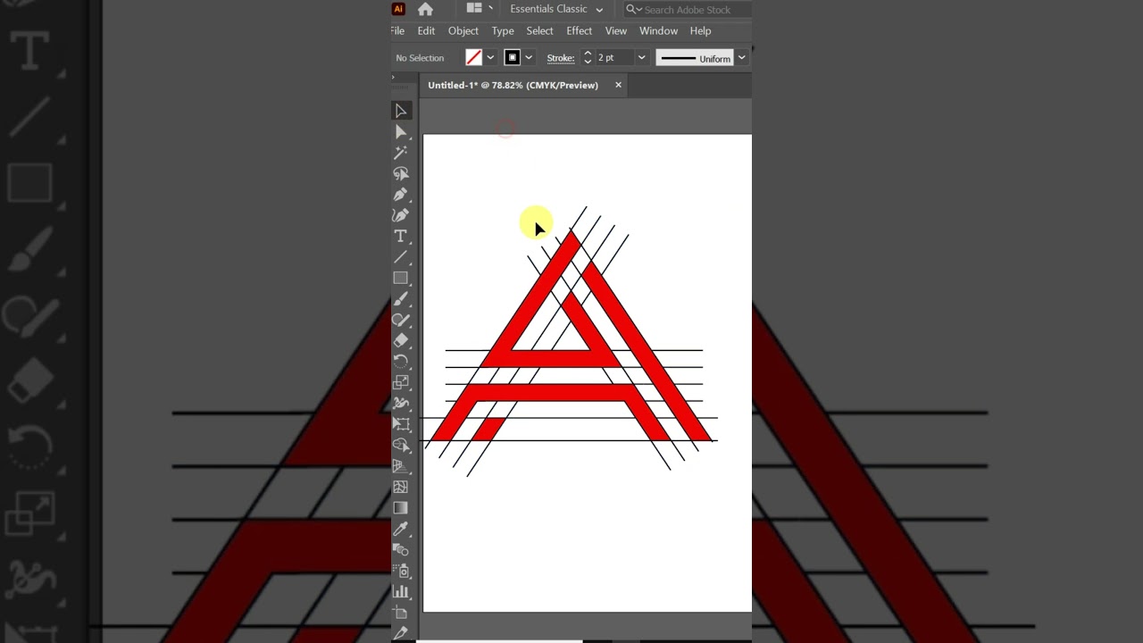 Modern Letter A Monogram Logo Design | Easy Illustrator Tutorial for Beginners