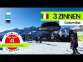 3 Zinnen Dolomites Italy /ski run 41, Drei Zinnen - Tre Cime, from top to bottom