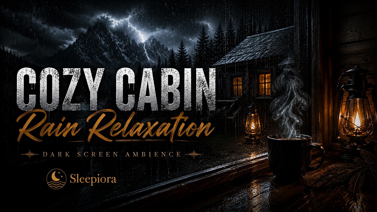 Cozy Cabin Rain | Screen Goes Dark After 30 Min | 8 Hours No Ads