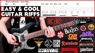 30 Easy & Cool Guitar Riffs You Should Know | With Tabs