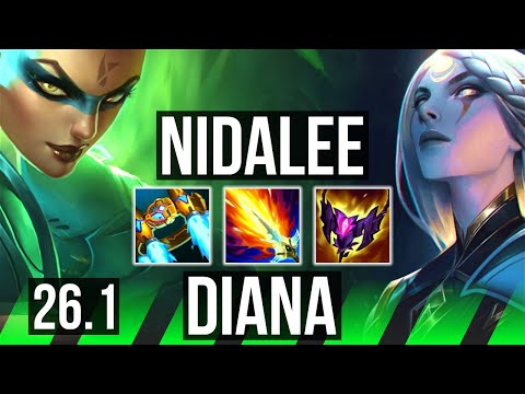 NIDALEE vs DIANA (JGL) | Good KDA: 18/1/6 | KR Master | 26.1