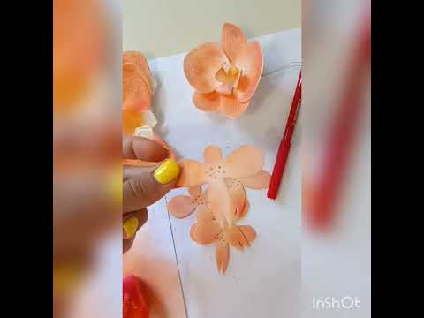Орхидея из фоамирана своими руками/ МК орхидеи/ интерьерная орхидея