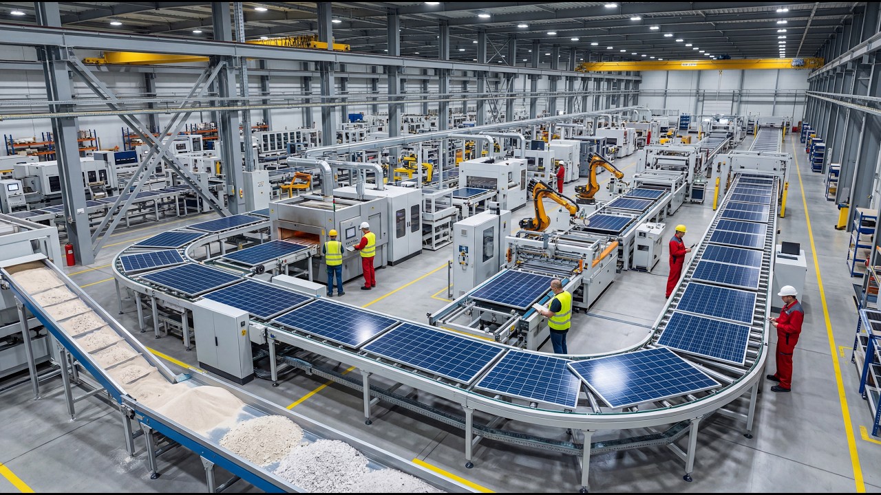 Inside Massive Production Line – How Millions of Solar Panels Are Made  (Full Process)