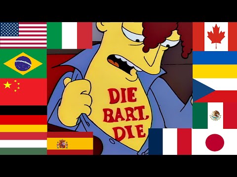 The Simpsons Season 5 Episode 2 "Cape Feare":Die Bart, Die in 13 Languages.