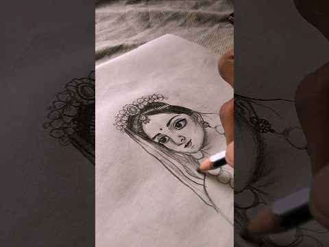 Radha rani drawing tutorial 😍#art #shorts#viral