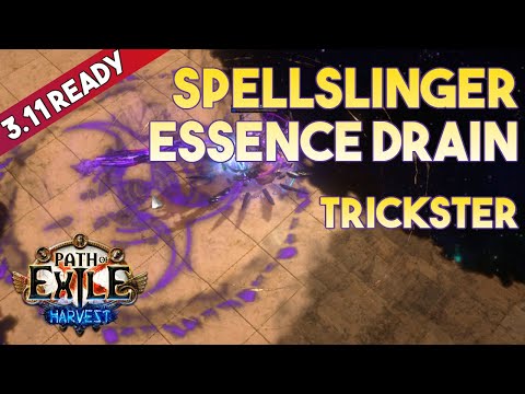 [3.11] Spellslinger Essence Drain Build - Trickster Shadow - Harvest - Path of Exile 3.11