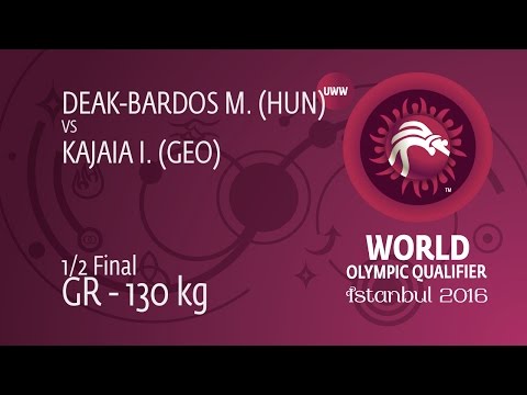 1/2 GR - 130 kg: I. KAJAIA (GEO) df. M. DEAK-BARDOS (HUN) by TF, 9-0