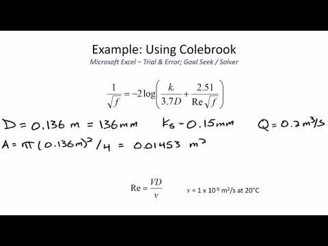 CE 331 - Class 3 (16 Jan 2018) Pipe Friction, Pipe Sizing and Design