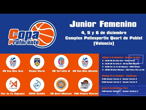 Copa Junior Femenino Preferente 2021/22 CB. Quart-Manises Vs F&H Fitness Vila-real BC